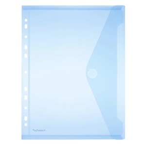A4 Sichttasche mit Abheftrand und Klettverschluss, Sichttaschen: blau