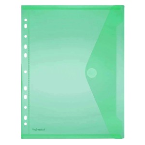 A4 Sichttasche mit Abheftrand und Klettverschluss, Sichttaschen: grün