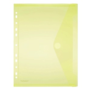 A4 Sichttasche mit Abheftrand und Klettverschluss, Sichttaschen: gelb