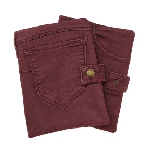 A5 LK Hülle Jeans - grün, rot, schwarz oder braun, Auswahl Stofffarbe: Jeans, rot - Tasche aufgesetzt